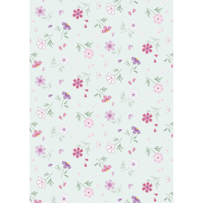 100% Cotton - The Pressed Flower (Floral Affections) - CC53-1 - Pale Teal - Cassandra Connolly - 44 In wide