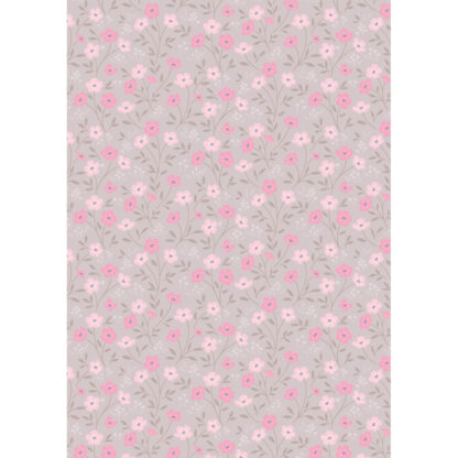 100% Cotton - The Pressed Flower (Timeless Blossom) - CC54-3 - Deep Taupe - Cassandra Connolly - 44 In wide