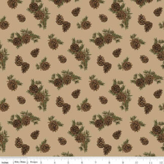 100% Cotton - Pine Grove (Pinecones) - RBC15933 - Tan - The RBD Designers - 43 In wide