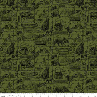 100% Cotton - Pine Grove (Outlines) - RBC15934 - Green - The RBD Designers - 43 In wide