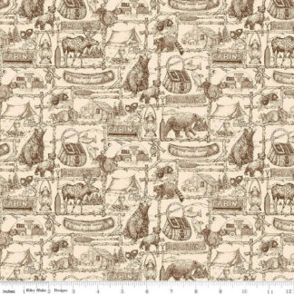 100% Cotton - Pine Grove (Outlines) - RBC15934 - Putty - The RBD Designers - 43 In wide