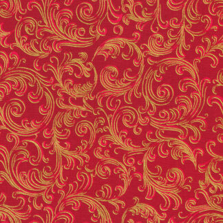 100% Cotton Fabric - Holiday Flourish-Peppermint Twist - 22949-91 - Crimson - Robert Kaufman - 44 In Wide