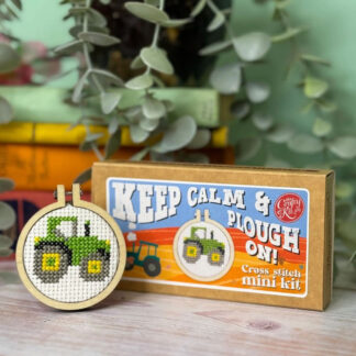 The Crafty Kit - Mini Matchbox Cross Stitch Kit - Keep Calm and Plough On!