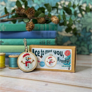 The Crafty Kit - Mini Matchbox Christmas Cross Stitch Kit - Ice To Meet You, Frosty!