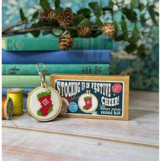 The Crafty Kit - Mini Matchbox Christmas Cross Stitch Kit - Stocking Up On Festive Cheer!