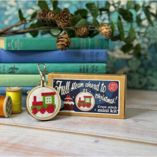 The Crafty Kit - Mini Matchbox Christmas Cross Stitch Kit - Full Steam Ahead To Christmas!