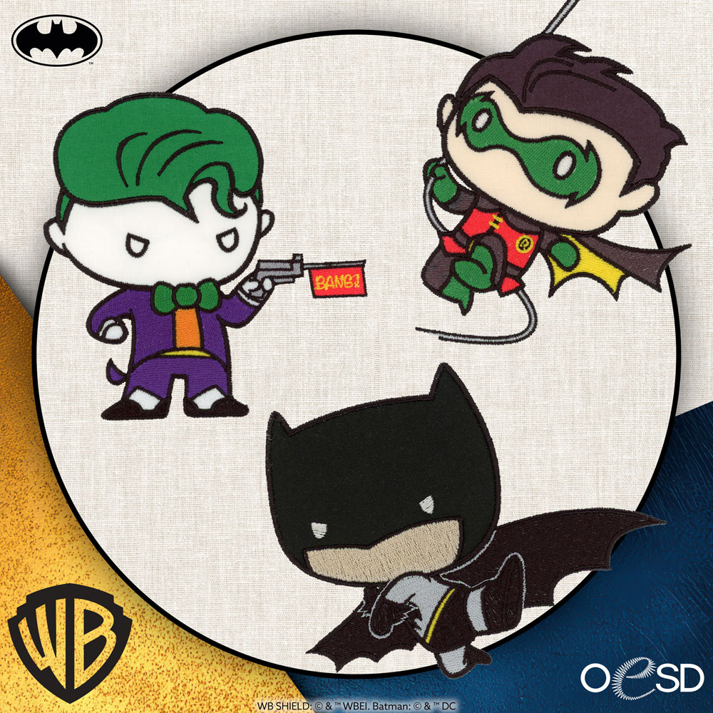 OESD - Embroidery Design - Batman Chibi Appliques
