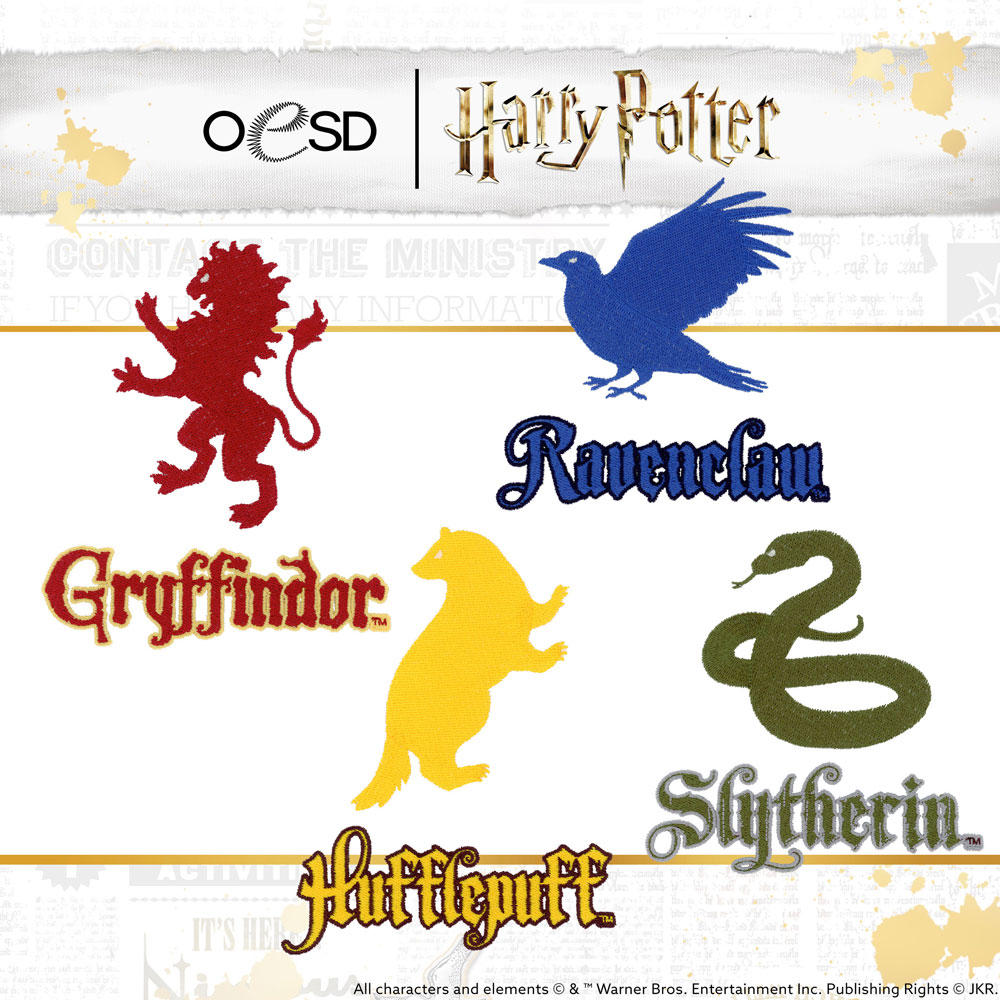 OESD - Embroidery Design - Harry Potter House Animals