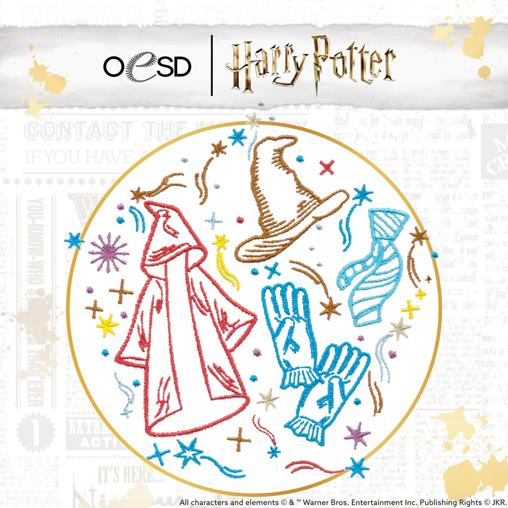 OESD - Embroidery Design - Line Art Harry Potter Icons
