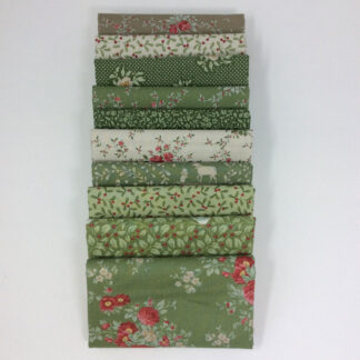 Fabric Quarter Bundle - Tilda Green Merry Little Christmas - 10 Fat Quarter Bundle