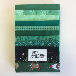 FB - Merry Greens Curated Fabric Bundle - 12 unique .15m strips of fabric