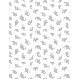 100% Cotton - Essentials Spooky Spectacle - 39178-100 - Ghost Toss - White on White - Wilmington Prints