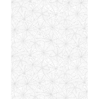 100% Cotton - Essentials Spooky Spectacle - 39181-100 - Spider Web All Over - White on White - Wilmington Prints