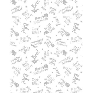 100% Cotton - Essentials Spooky Spectacle - 39184-100 - Word Toss - White on White - Wilmington Prints
