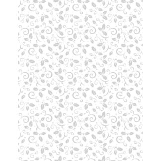 100% Cotton - Essentials Stocking Stuffers - 39186-100 - Holly & Scrolls - White on White - Wilmington Prints