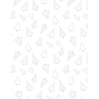 100% Cotton - Essentials Stocking Stuffers - 39187-100 - Trees - White on White - Wilmington Prints