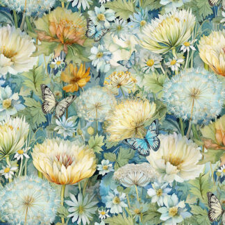 100% Cotton - Forest Whisper (Forest Floral & Butterflies) - Fleur-CD3681 - Bloom - Timeless Treasures - 44 in wide
