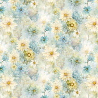 100% Cotton - Forest Whisper (Daisy Bloom) - Fleur-CD3685 - Sky - Timeless Treasures - 44 in wide