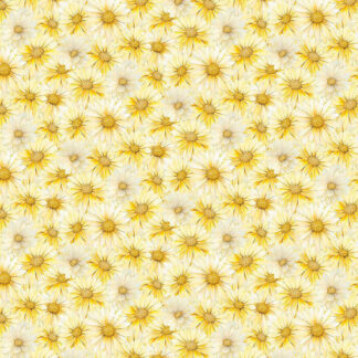 100% Cotton - Forest Whisper (Packed Daisy) - Fleur-CD3686 - Yellow - Timeless Treasures - 44 in wide
