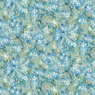 100% Cotton - Forest Whisper (Tonal Floral) - Fleur-CD3687 - Blue - Timeless Treasures - 44 in wide