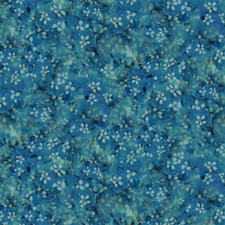 100% Cotton - Forest Whisper (Tonal Floral) - Fleur-CD3687 - Cobalt - Timeless Treasures - 44 in wide