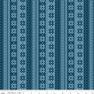 100% Cotton - Winter Magic (Sweater Stripe) - C16364 - Navy - Dani Mogstad - 44 in wide