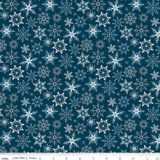 100% Cotton - Winter Magic (Snowflakes) - C16365 - Navy - Dani Mogstad - 44 in wide