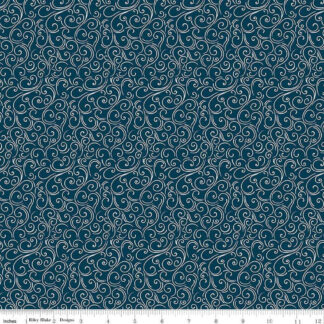 100% Cotton - Winter Magic (Swirls) - C16366 - Navy - Dani Mogstad - 44 in wide