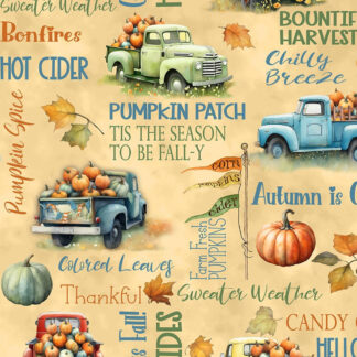 100% Cotton - Glorious Fall - 33908-148 - Large All Over Cream - Nancy Mink - 44 in wide