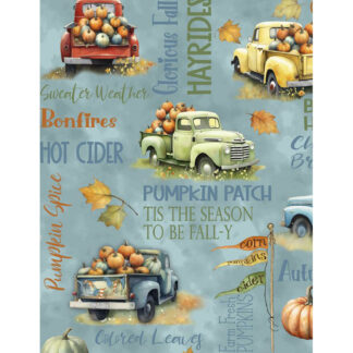 100% Cotton - Glorious Fall - 33908-448 - Large All Over Blue - Nancy Mink - 44 in wide