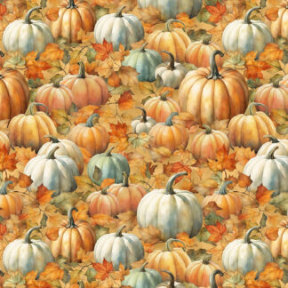 100% Cotton - Glorious Fall - 33909-581 - Pumpkins Gold/Orange - Nancy Mink - 44 in wide