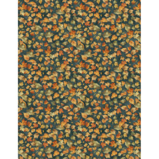 100% Cotton - Glorious Fall - 33912-478 - Leaves Blue - Nancy Mink - 44 in wide