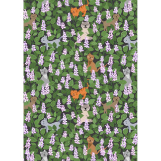 100% Cotton - The Purrfect Book Club - A963C - Catnip Multi on Grey - by Lewis and Irene