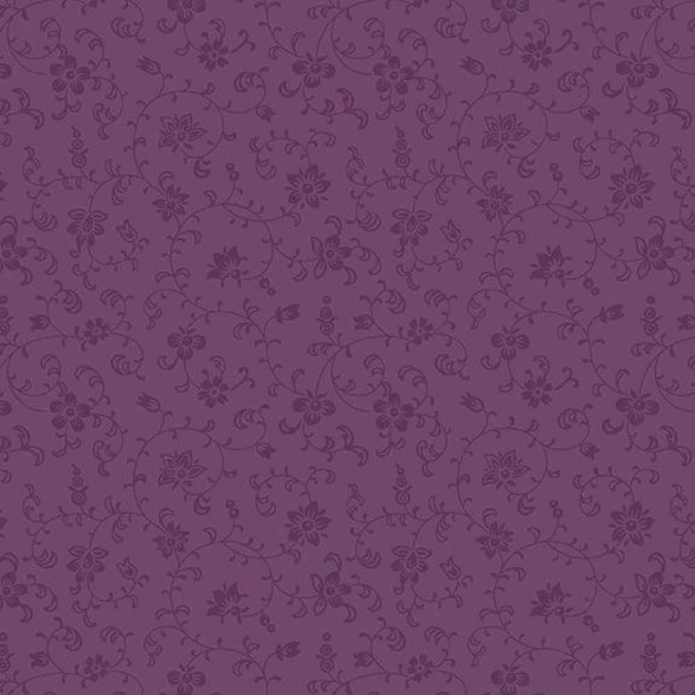 100% Cotton - Cottage Lace (Vines and Flowers) - R261468D - Purple - Kellie Beckwith - 44 in wide