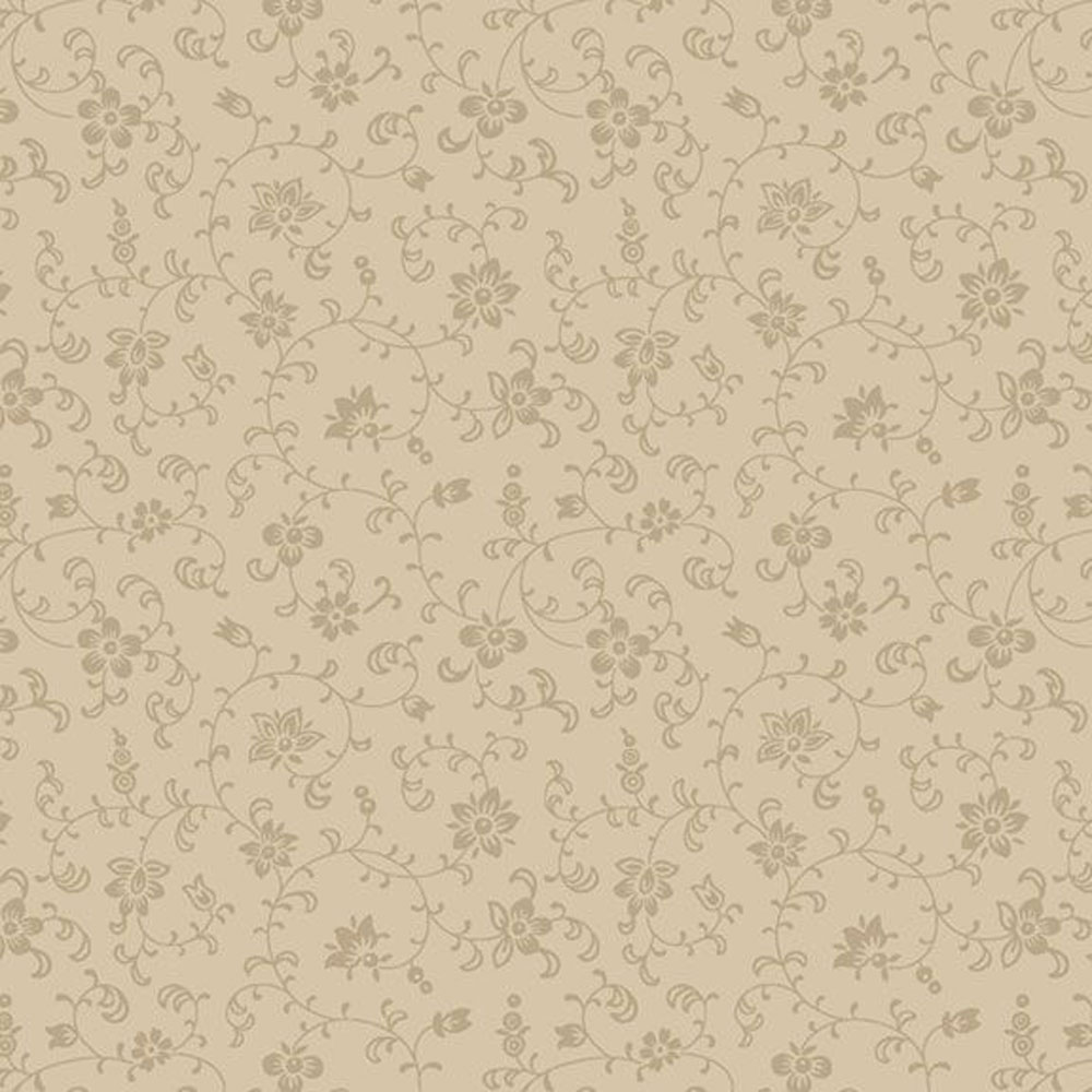 100% Cotton - Cottage Lace (Vines and Flowers) - R261468D - Tan - Kellie Beckwith - 44 in wide