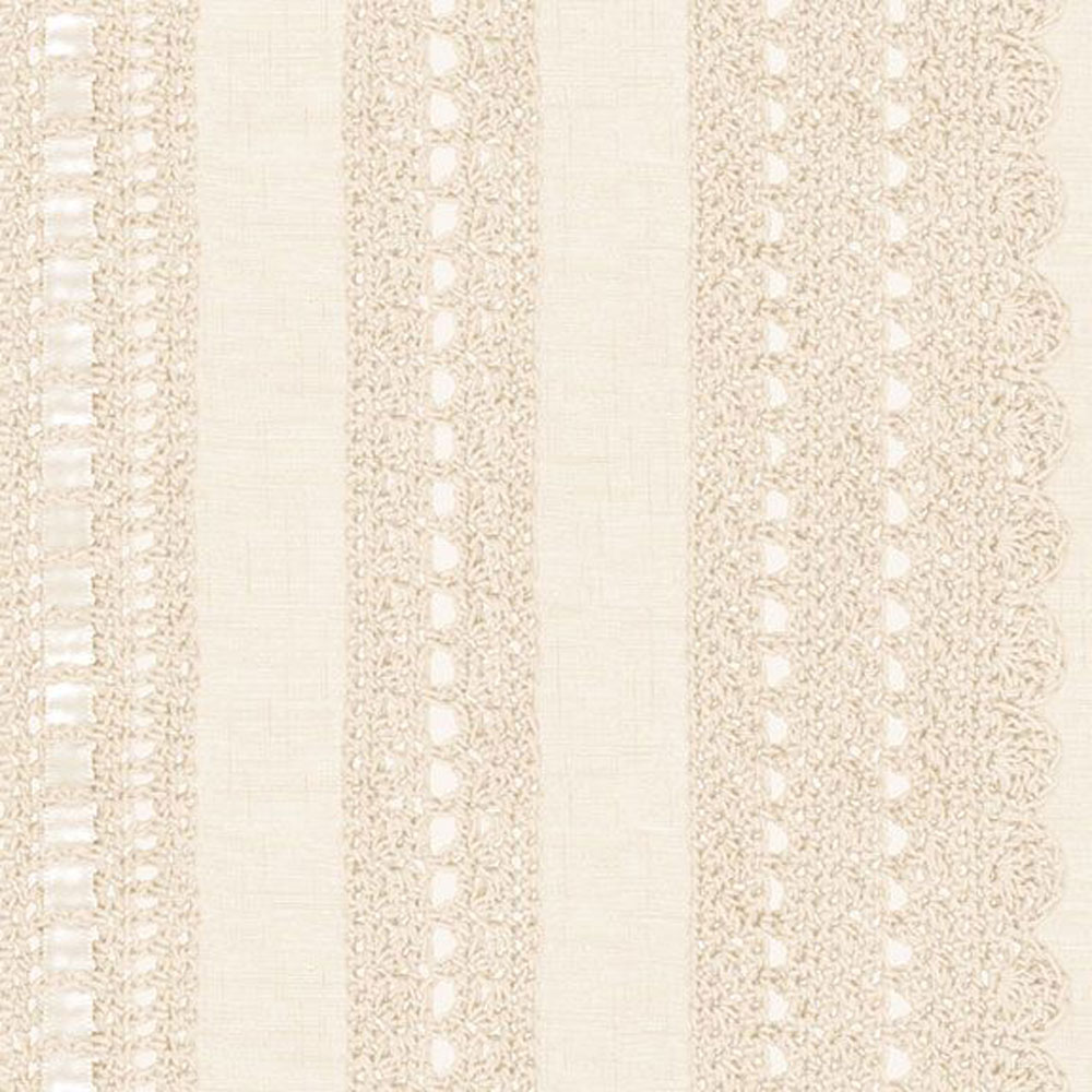 100% Cotton - Cottage Lace (Crochet Stripe) - R261472D - Cream - Kellie Beckwith - 44 in wide