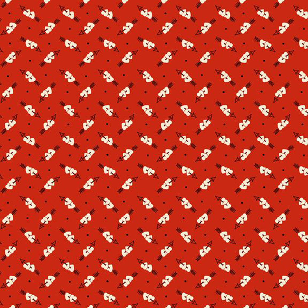 100% Cotton - Be My Valentine (Hearts and Arrows) - R551645D - Red - Mary Mulari
