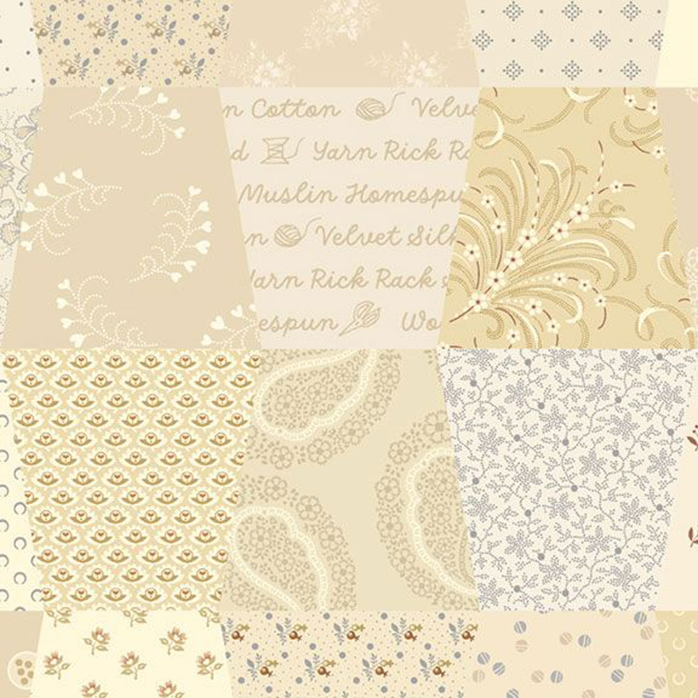 100% Cotton - Stash Happy (Patchwork) - MFR381622 - Cream - Jeni Gaston - 44 in wide
