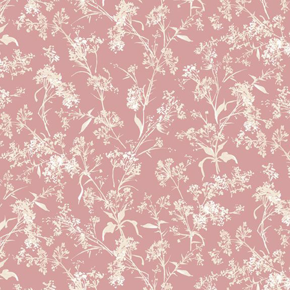 100% Cotton - Wild Flowers (Branches) - R651626D - Pink - Smithsonian Institution -44 in wide