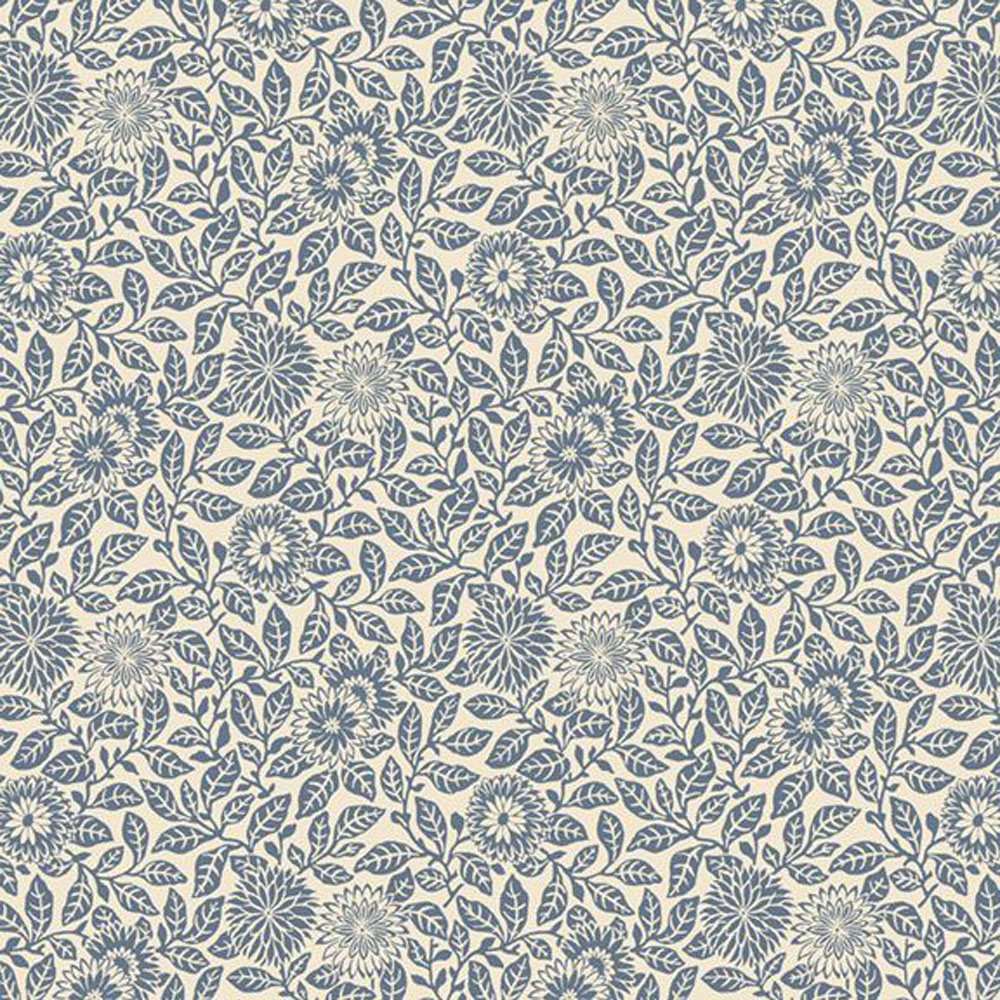 100% Cotton - Wild Flowers (Flower Field) - R651627D - Blue - Smithsonian Institution - 44 in wide