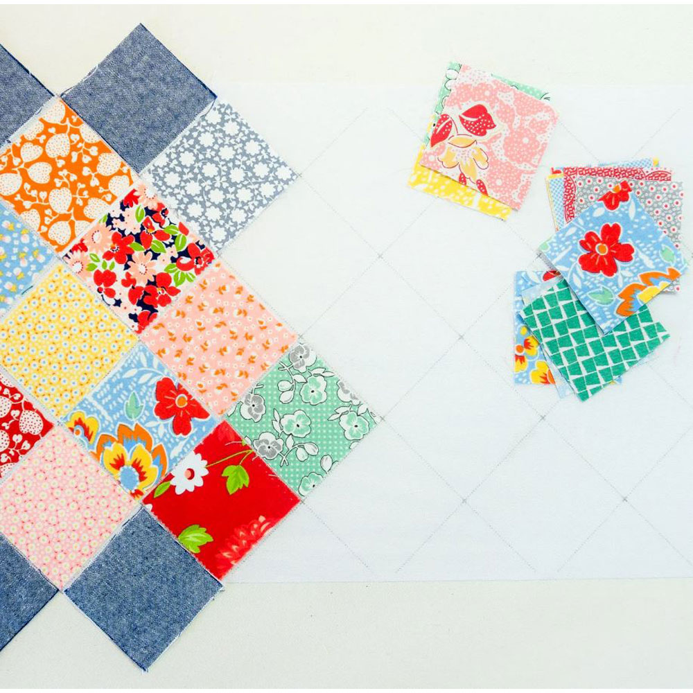 Easy Piecing Grid On-Point Border Pre-Cut - 5 Panels - 1 Inch Finished - TenSisters Handicraft