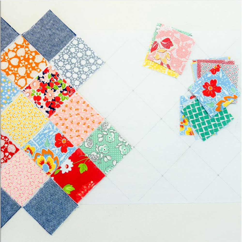 Easy Piecing Grid On-Point Border Panel - 1.5 inch Finished - 8.5" x 56" - Price is per Panel - TenSisters Handicraft