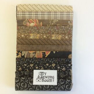 Fabric Bundle - Wild Orchid Black/Brown - Curated Fabric Bundle - 12 unique .15m strips of fabric