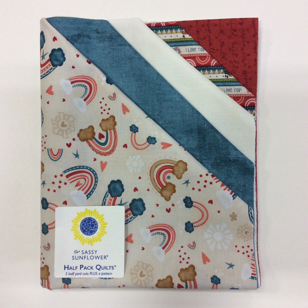 Quilt Kit -  Half Pack Quilts - Rainbows - 5 half yard cuts 100% cotton