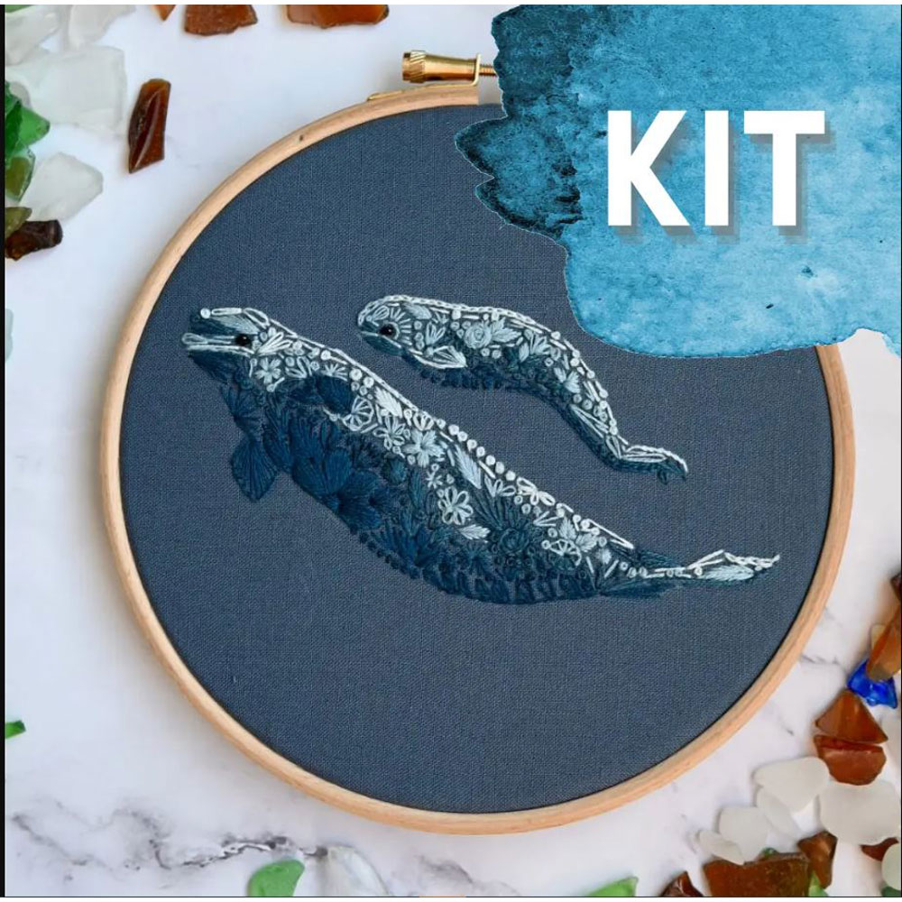 Nest Embirdery - Embroidery Kit - Baby Beluga