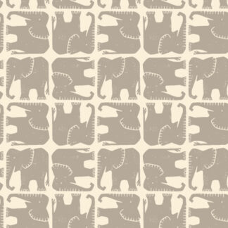 100% Cotton - Rising Sun (Jolly Elephant) - 304292-03 - Gray - Loes Van Oosten