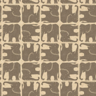 80% Cotton 20% Linen - Rising Sun (Jolly Elephant) - 304292-08 - Gray Unbleached Canvas - Loes Van Oosten