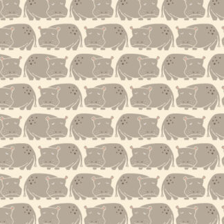 100% Cotton - Rising Sun (Weary Hippo) - 304292-10 - Shadow - Loes Van Oosten