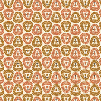 100% Cotton - Rising Sun (Lion) - 304292-19 - Dust - Loes Van Oosten