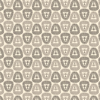 100% Cotton - Rising Sun (Lion) - 304292-20 - Fog - Loes Van Oosten